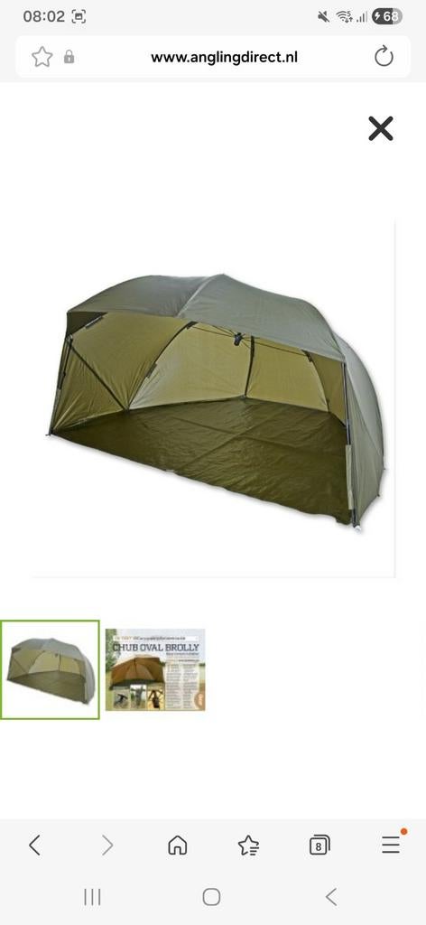 Chub brolly + over wrap van ultimate +storm palen, Ophalen, Overige typen