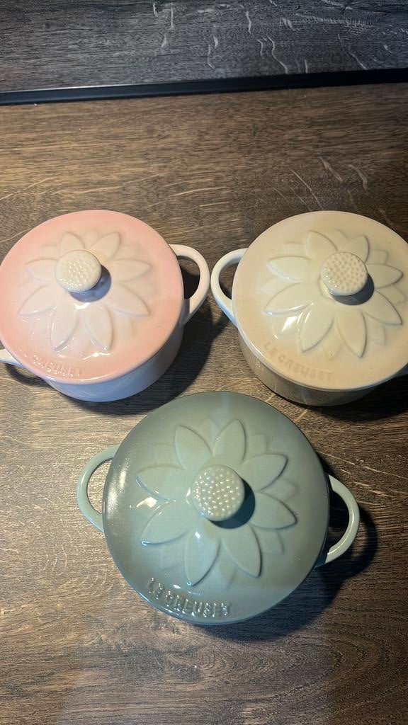 Le Creuset mini braadpannetjes jardin, Huis en Inrichting, Ophalen of Verzenden, Nieuw, Overige materialen, Koekenpan of Braadpan