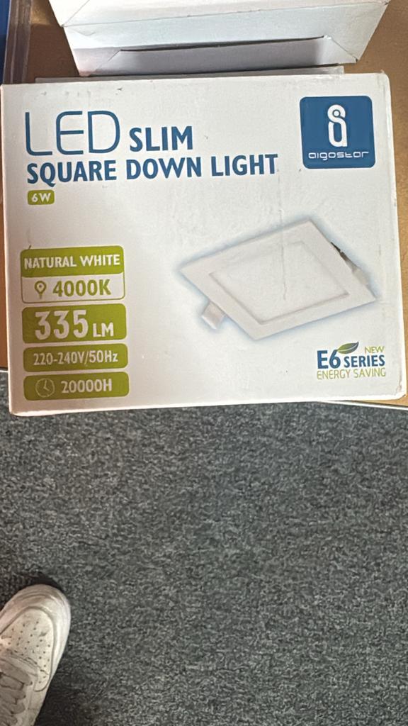 LED Slim Vierkante Downlight - Natuurlijk Wit 4000K, Led-lamp, Minder dan 30 watt, Nieuw, Overige fittingen