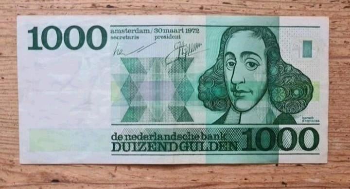 Bankbiljet 1000 gulden biljet spinoza i.z.g.s., Postzegels en Munten, Bankbiljetten | Nederland, Ophalen of Verzenden, 100 gulden