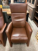 2 bruin leren relaxfauteuils - prominent €50,- p.s, Ophalen, Minder dan 50 cm, ., 75 tot 100 cm