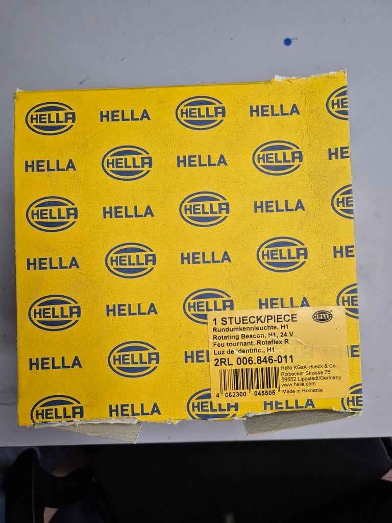 Hella Halogeen Zwaailamp 24V Oranje DIN-steun | 2RL 006 846-, Ophalen, Nieuw, Overige merken, Verlichting