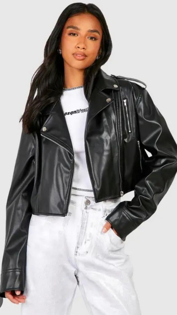 Zara zwarte PU leren biker jackje Maat L, Maat 42/44 (L), Ophalen of Verzenden, Zo goed als nieuw, Zara