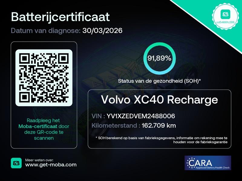 Volvo XC40 Recharge P8 AWD R-Design -SOH92%-PANO-NAVI-ECC-, Auto's, Volvo, 0 cilinders, Gebruikt, Wit, Origineel Nederlands