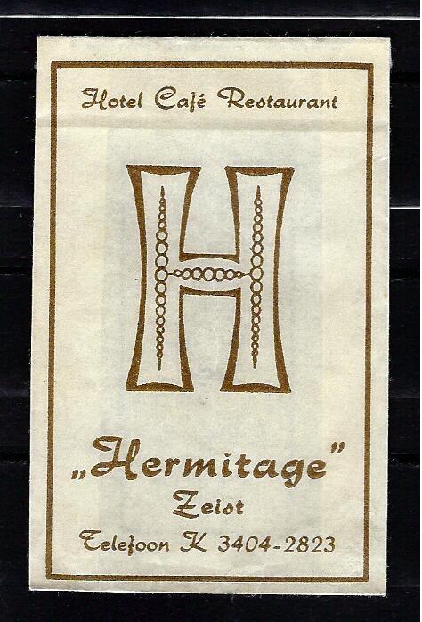 53 Zeist hotel cafe rest HERMITAGE, Ophalen of Verzenden, Nederland