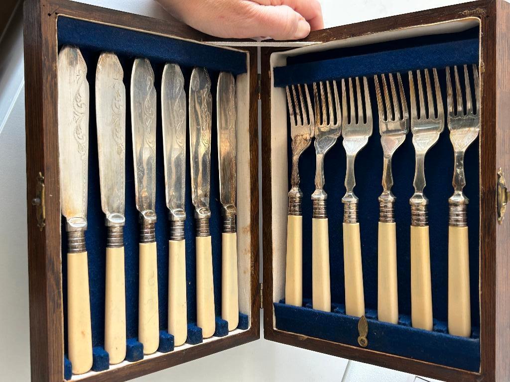 knife & fork / mes & vork set, Ophalen, Gebruikt, Rvs of Chroom, Bestekset