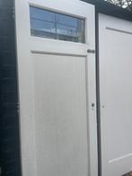 Authentieke Jaren '30 binnendeur met glas in lood, Doe-het-zelf en Verbouw, Deuren en Horren, Ophalen, Gebruikt, 80 tot 100 cm