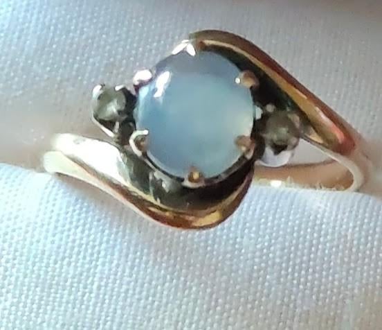 18 karaat geelgouden ring met blauwe ster saffier 17.5 mm
Ee, Ophalen of Verzenden, Goud