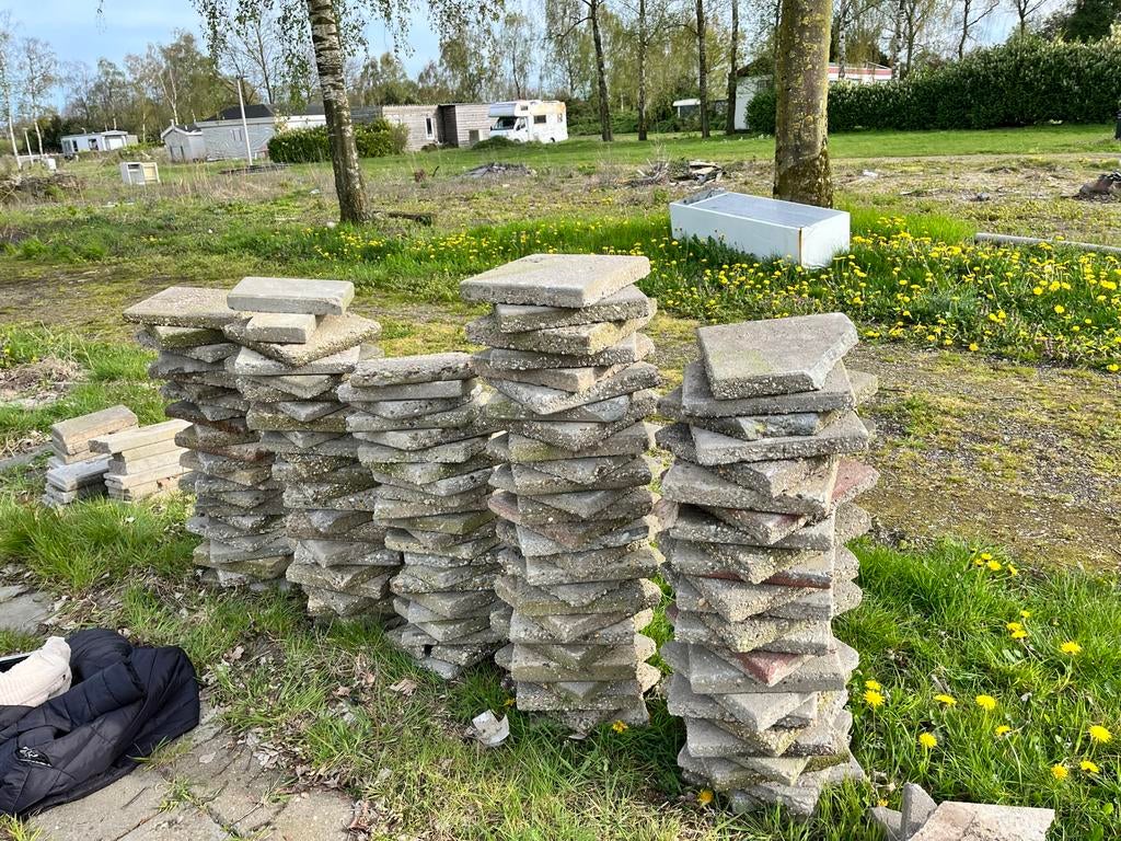 Stoeptegels 30x30 cm gratis ophalen, Tuin en Terras, Tegels en Klinkers, Ophalen, Gebruikt, 10 m² of meer, Beton