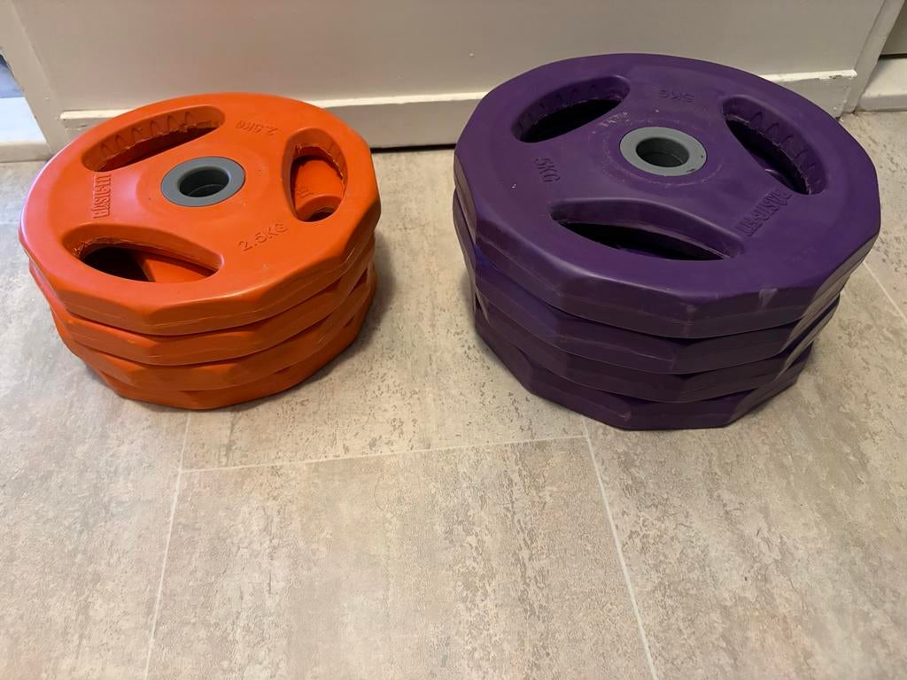 gewichten Basic Fit, Sport en Fitness, Fitnessmaterialen, Ophalen, Zo goed als nieuw