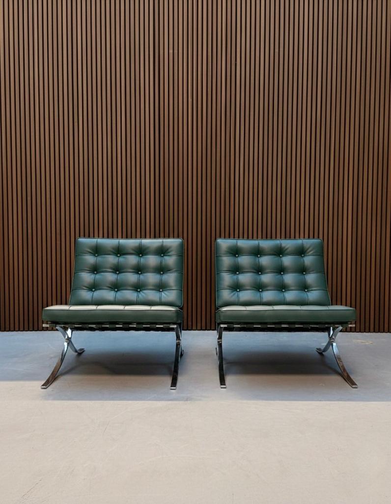 Knoll Barcelona chair - Bauhaus green, Ophalen of Verzenden