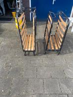 Opklap bedden, 2x, Ophalen, Gebruikt, Eenpersoons, 90 cm