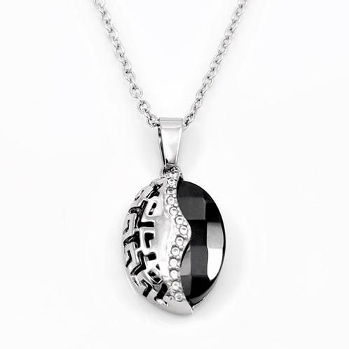 Ketting + Stalen Hanger met Natuurlijke Hematiet Steen, Sieraden, Tassen en Uiterlijk, Kettingen, Nieuw, Overige materialen, Zilver