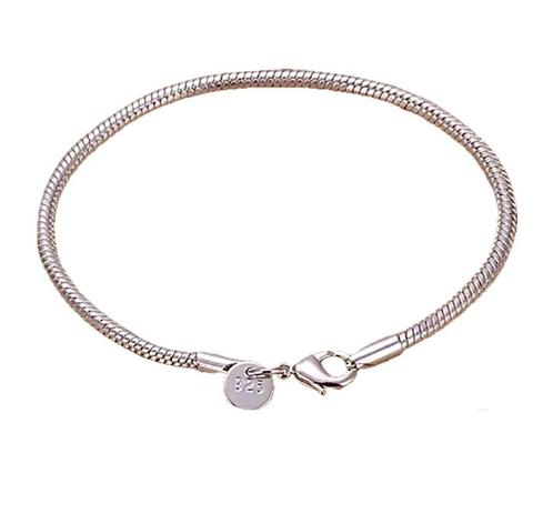 Buddy-Basis slangen armband | Zilver 925, Sieraden, Tassen en Uiterlijk, Armbanden, Zo goed als nieuw, Zilver, Zilver, Verzenden