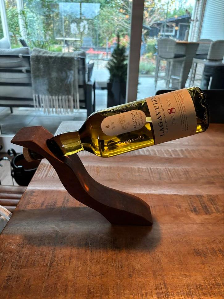 Houten Wijnfleshouder - Stijlvol & Uniek!, Huis en Inrichting, Woonaccessoires | Wijnrekken, Nieuw, Hout, Minder dan 5 flessen