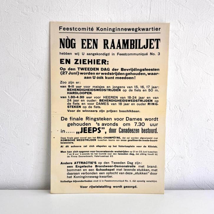 Reproductie oude proclamatieposter, Bevrijdingsfeesten, Verzamelen, Militaria | Tweede Wereldoorlog, Landmacht, Kunstobject, Nederland