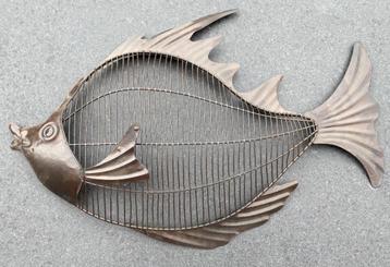 Muurhanger, wanddecoratie vis, metaal, uniek, sint, kerst beschikbaar voor biedingen