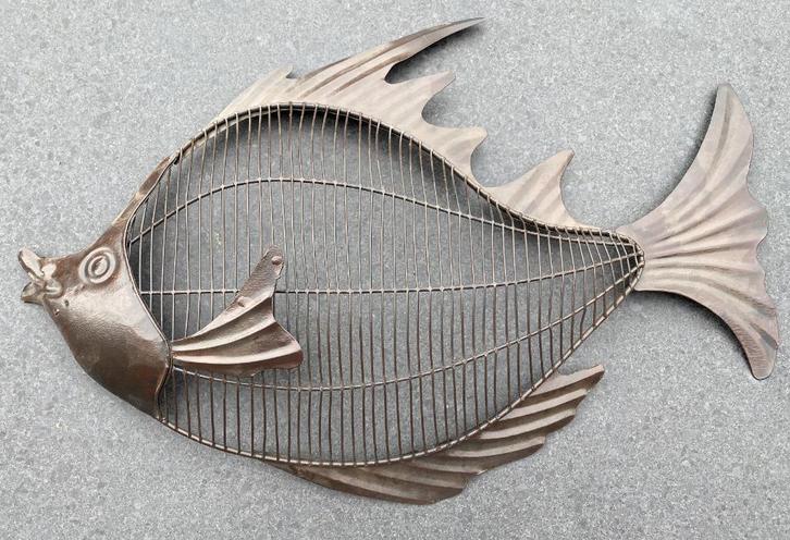 Muurhanger, wanddecoratie vis, metaal, uniek, sint, kerst, Huis en Inrichting, Woonaccessoires | Wanddecoraties, Nieuw, Ophalen of Verzenden