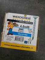 Woodies Schroeven 4x40 Voldraad - 200stuks, Ophalen of Verzenden, Nieuw, Minder dan 50 mm, Schroeven
