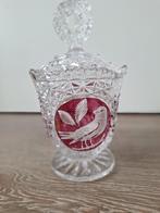 Kristallen Bonbonnière met Vogel, Antiek en Kunst, Antiek | Glas en Kristal, Ophalen of Verzenden