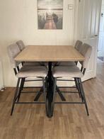 Mooie hoge eettafel met stoelen, Huis en Inrichting, Ophalen, Zo goed als nieuw, 4 tot 6 stoelen