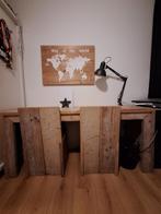 Steigerhouten Bureau met 2 Stoelen, Huis en Inrichting, Ophalen, Gebruikt, Bureau