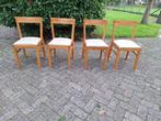 4 eikenhouten eetstoelen / stoelen, Gebruikt, Overige kleuren, Hout, Ophalen of Verzenden