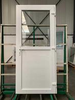 Kunststof Deur met Kozijn 93b x 205h | Op voorraad, 80 tot 100 cm, Nieuw, Ophalen of Verzenden, Buitendeur