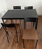 IKEA dinning table with 4 chair, Gebruikt, 100 tot 150 cm, Bruin, Ophalen of Verzenden