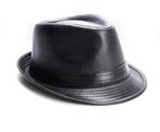 Zwarte kunst leren hoed zwart leer heren dames fedora panama, Kleding | Heren, Hoeden en Petten, Nieuw, Hoed, Verzenden