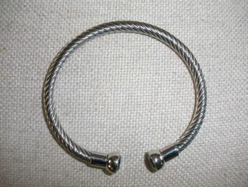 ZINZI torque zilveren klem armband met grijze zirkonica - ni beschikbaar voor biedingen