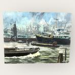 Haven Rotterdam 1968, van Elk, Antiek en Kunst, Kunst | Schilderijen | Klassiek, Ophalen