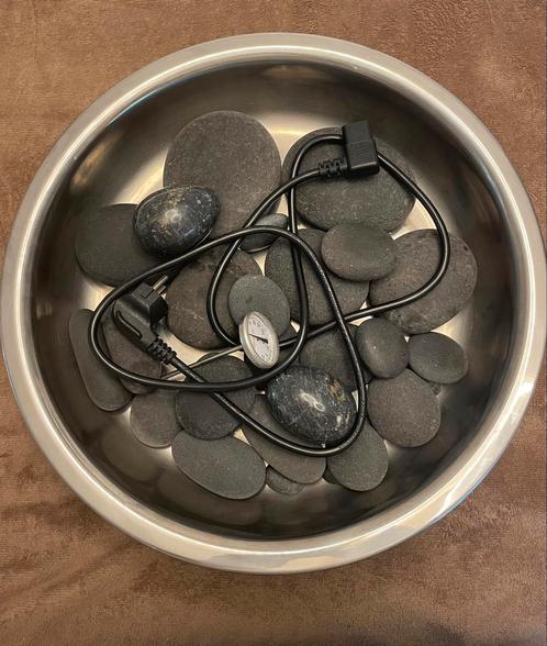 Hoogwaardige basalt hotstones uit Andes met Sunnex Heater, Sport en Fitness, Massageproducten, Nieuw, Hotstone, Ophalen of Verzenden