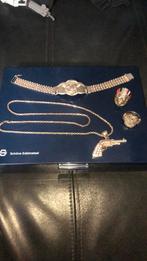 925 Sterling Zilveren Armband, Ketting+Hanger en 2 Ringen, Ophalen of Verzenden, Gebruikt