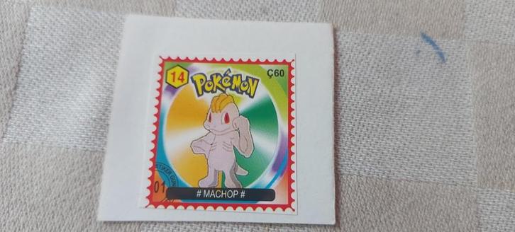 pokemon postzegel gelimiteerd zeldzaam Machop fraai, Hobby en Vrije tijd, Verzamelkaartspellen | Pokémon, Nieuw, Overige typen