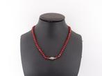 Carneolen collier met zilveren slot                      D68, Ophalen of Verzenden, Overige materialen, Ketting