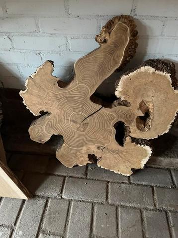 Stoere country livestyl boomstambladen als bijzettafel beschikbaar voor biedingen