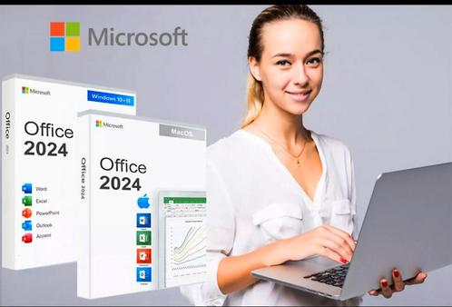 Microsoft Office 2024 voor Windows of Mac., Computers en Software, Besturingssoftware, Nieuw, Windows, Ophalen