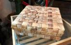 Vintage rieten mandje met deksel / opbergbox, vierkant, Ophalen of Verzenden