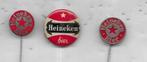 HEINEKEN BIER SPELDEN WAARVAN 1 EMAILE, Ophalen of Verzenden, Gebruikt, Merk, Speldje of Pin