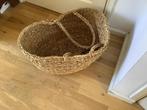 Grote rieten mand tas met hengsels  60 x 40 cm, 20 cm hoog, Ophalen, Gebruikt, Ovaal, Riet