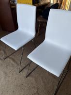 Witte stoelen, Huis en Inrichting, Stoelen, Ophalen, Twee, Wit, Zo goed als nieuw