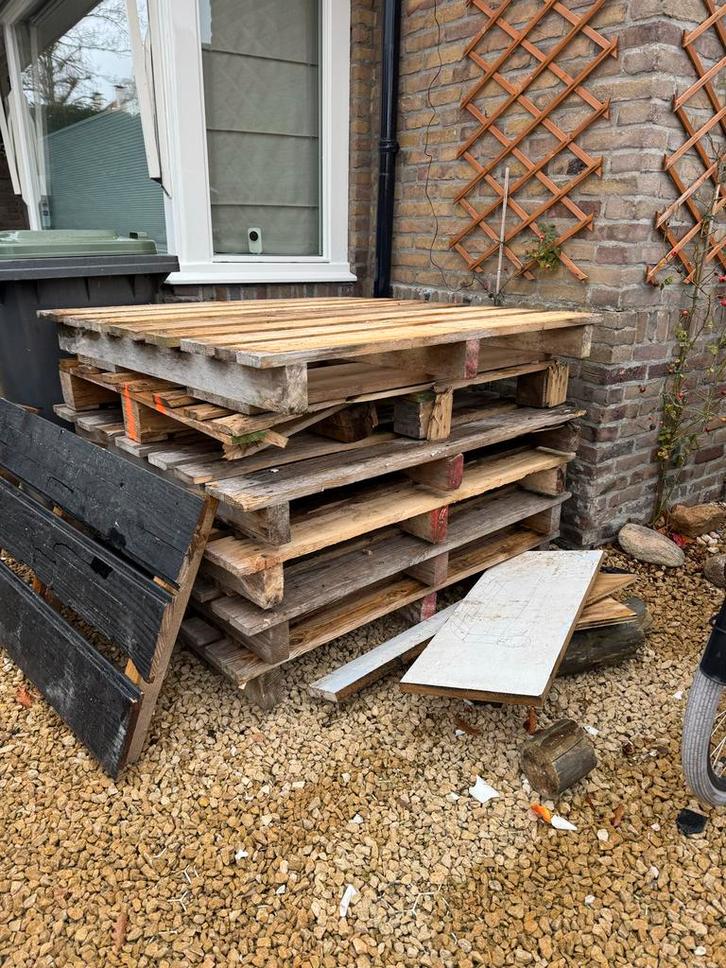 Houten Pallets - €100 statiegeld, Doe-het-zelf en Verbouw, Hout en Planken, Gebruikt, Pallet, Overige houtsoorten, Minder dan 200 cm