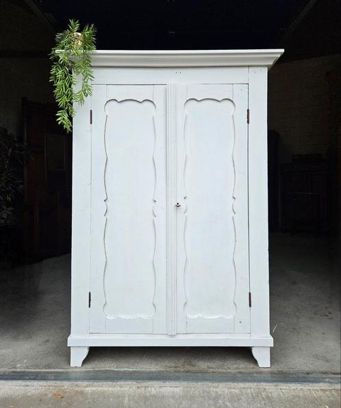 Antieke brocante witte Biedermeier meidenkast vintage kast, Antiek en Kunst, Curiosa en Brocante, Ophalen of Verzenden