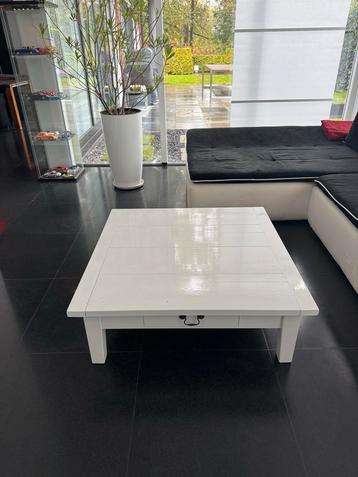 Witte Salontafel Eikenhout - 98x98x35cm beschikbaar voor biedingen