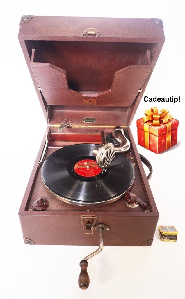 Goed werkende Colibri Grammofoon met 78 t platen, Antiek en Kunst, Antiek | Tv's en Audio, Ophalen of Verzenden