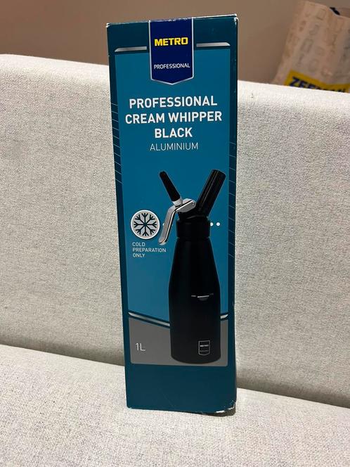 Metro Professional Cream Whipper 1L – Zwart aluminium, Huis en Inrichting, Keuken | Keukenbenodigdheden, Zo goed als nieuw, Ophalen