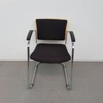 Artifort kantoorstoel met zwarte stof en verchroomd frame, Gebruikt, Eén, Zwart, Metaal