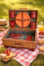 Vintage retro picknickmand Rotan, Hobby en Vrije tijd, Picknickmanden, Ophalen of Verzenden, Gebruikt