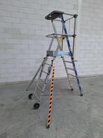 Trap, werktrap, werkbordes veiligheidstrap, Doe-het-zelf en Verbouw, Ladders en Trappen, Ophalen, Gebruikt, Trap, Opvouwbaar of Inschuifbaar